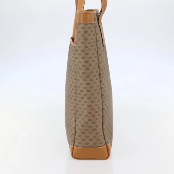 GUCCI Micro GG Supreme Tote Bag PVC Beige Gold - Picture 4 of 16